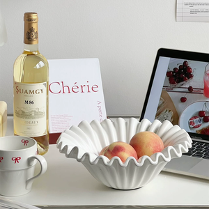 White Resin Serving Bowl Irregular Decorative Fruit Plate Modern Tableware for Home Wedding Party - Product Image 5