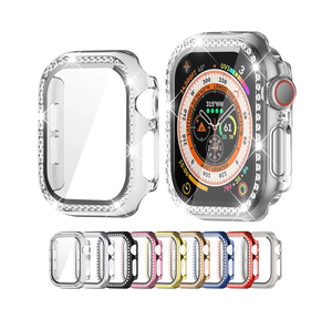 Étui en diamant Protection d'écran en verre trempé pour <span class=keywords><strong>Apple</strong></span> <span class=keywords><strong>Watch</strong></span> Series 10 9 8 <span class=keywords><strong>7</strong></span> 6 <span class=keywords><strong>Coque</strong></span> pour IWatch 40mm 44mm 42mm 46mm 49mm - Product Image 4