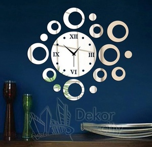 Anelli di moda cerchi adesivo <span class=keywords><strong>per</strong></span> orologio da parete con <span class=keywords><strong>specchio</strong></span> acrilico - Product Image 1