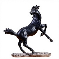 Sculpture d'animal en résine noire faite à la main, cheval, Feng Shui, décoration moderne pour la maison, artisanat commémoratif pour l'année du cheval