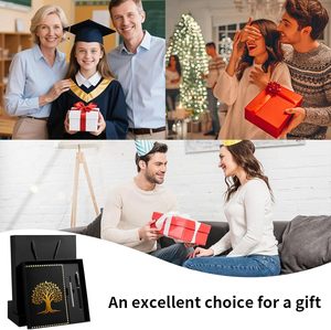 Set Regalo Premium Vebermo con Design Albero della Vita, Taccuino con Penna e Ricarica, Agenda Executive A5 con 200 Pagine a Righe, Confezione Regalo e Borsa, Nero - Product Image 6
