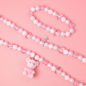 Gioielli Carini per Bambine Collana Braccialetto con Ciondolo a Forma di Orsetto, Gioielli per Travestimenti da Principessa Regalo per Bambine - Product Image 4