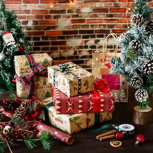 Wholesale Disposable 80g <b>Christmas</b> Art <b>Paper</b> Tissue Coated Silicone 43*300cm Gift Luxury Custom Packaging <b>Wrapping</b> <b>Paper</b> <b>Roll</b> - Product Image 4