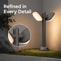 Lampe de jardin LED moderne à double tête, étanche IP65, en aluminium, décorative, pour l'extérieur, pelouse, patio, éclairage paysager