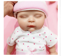 Poupée Reborn Fille en Silicone Solide de 13 Pouces, Série Pêche, Bébé Réaliste Nouveau-né, Poupée en Silicone Souple et Moelleuse à Corps Entier, Jouet Lavable