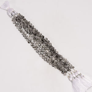 Proveedores al por mayor de cuentas de cuarzo rutilo negro con forma de corazón y estilo facetado cuentas de cuarzo rutilo negro BRASIL - Product Image 1