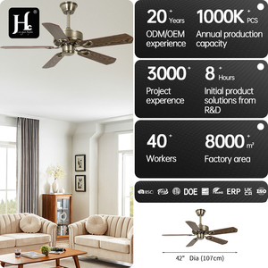 Ventilateur de plafond moderne avec 5 pales en contreplaqué, moteur DC silencieux à 6 vitesses, ventilateur de plafond pour salon et cour avec télécommande - Product Image 4