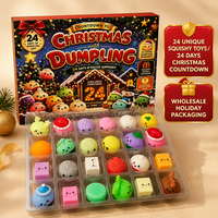Calendrier de l'Avent de Noël : Jouets Squishy – Boîte Mystère Compte à Rebours des Fêtes 24 Jours – Jouets Anti-Stress à Presser – Cadeau Festif pour Enfants
