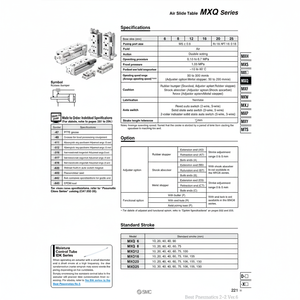 MXQ25-150ASBT โต๊ะสไลด์ลมนิวเมติก SMC - Product Image 1