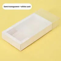 Boîte à tiroir pliable en papier kraft gaufré personnalisé avec couvercle transparent pour les produits de soin de la peau, les chaussettes, les petits cadeaux - Emballage cadeau artisanal de luxe