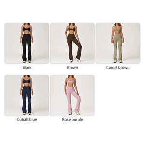Conjunto Deportivo de 2 Piezas para <span class=keywords><strong>Mujer</strong></span>, Sujetador Deportivo a Prueba de Impactos <span class=keywords><strong>y</strong></span> Leggings Ajustados, Ropa de Yoga, Ropa de Gimnasio, Conjuntos Deportivos Casuales - Product Image 5