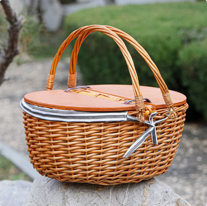 BR, venta al por mayor, <span class=keywords><strong>cestas</strong></span> de <span class=keywords><strong>mimbre</strong></span> de almacenamiento de Picnic de <span class=keywords><strong>Playa</strong></span> Grande de lujo, enfriador aislado, tapa de madera, cesta de ratán, caja hecha de madera de grado alimenticio - Product Image 3
