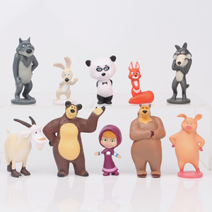 Muñeco de peluche artesanal de 10 cm de Masha y Misha, modelo de oso pardo de segunda generación, adorno de dibujos animados para hornear, hecho de plástico con personajes de <span class=keywords><strong>Frozen</strong></span> - Product Image 5