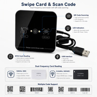 Lecteur de codes-barres USB de bureau, lecteur de codes QR 1D 2D, lecteur de cartes NFC IC ID double fréquence 125KHz 13.56MHz, contrôle d'accès