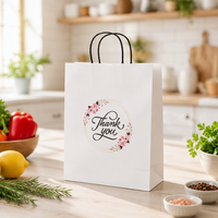Sacs en papier kraft personnalisés, écologiques, biodégradables, de qualité alimentaire, recyclables, avec poignées à cordon, pour restaurant, bougies