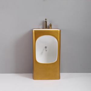 Lavabo sur pied rectangulaire sur mesure pour <span class=keywords><strong>petit</strong></span> lavabo <span class=keywords><strong>Lave</strong></span>-pieds Lavabo musulman doré Lavabo Wudu en céramique - Product Image 3