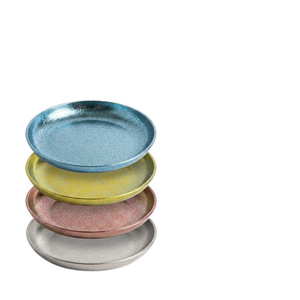 Pure Titanium Round Dinner <b>Plate</b> Small Medium <b>Large</b> Size Solid Color Flat Bottom Food Grade Tableware For Home Student Use - Product Image 2