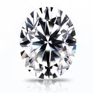 Starsgem Grosir Batu Permata Putih Longgar untuk Anting Moissanite Oval Berlian Moissanite