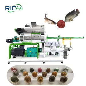 RICHI التلقائي التوأم المسمار البلطي سمك الحفش سمك السلور ماكينة تغذية تخريزية