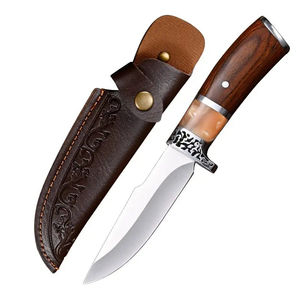 Cuchillo Plegable Profesional HL para Acampar al Aire Libre con Mango de Madera Pintada y Goma/G10, Hoja de Acero Inoxidable 4Cr14, Cuchillo de Bolsillo - Product Image 5