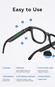 Lunettes intelligentes AI X01Ultra, nouvelle génération, caméra 8MP, traduction AI en temps réel, enregistrement vidéo 1200P, lecture <span class=keywords><strong>de</strong></span> musique, étui <span class=keywords><strong>de</strong></span> charge 3600mAh - Product Image 5