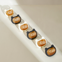HEORSHE Ensemble de 2 Sucettes Bébé de Luxe en Silicone de Qualité Alimentaire, Motif Animal, Jour et Nuit, avec Étui de Rangement pour 0-12 Mois