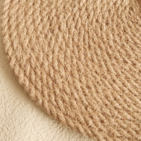Napperon en jute tissé, tapis rond en jute pour décoration de table, tapis de casserole pour hôtel et restaurant