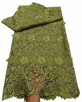 NI.AI Nouveau design Tissu en dentelle guipure avec broderie florale 3D et pierres, dentelle africaine pour robe de soirée et de mariée