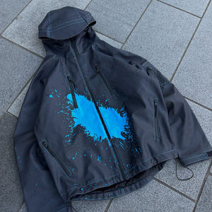 جاكيت رجالي مخصص بسحاب، حراري تفاعلي، مقاوم للرياح، بتصميم قماش مقاوم للماء، كبير الحجم، متغير اللون حرارياً - Product Image 1