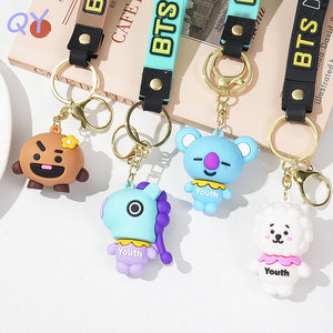 QY K-pop Keychain Silicone Gel Plastic Idol Bag <b>Charm</b> Metal Ring <b>Keyring</b> With Wrist Strap pendant accessory - Product Image 2