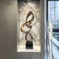 Statue Art Déco en Résine sur Socle en Marbre, Artisanat, Accessoires Feng Shui pour la Décoration de la Maison, du Bureau, du Hall d'Hôtel et du Porche