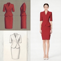Robe de bureau formelle pour femme, rouge, longueur genou, silhouette droite, 100% polyester, tissu respirant