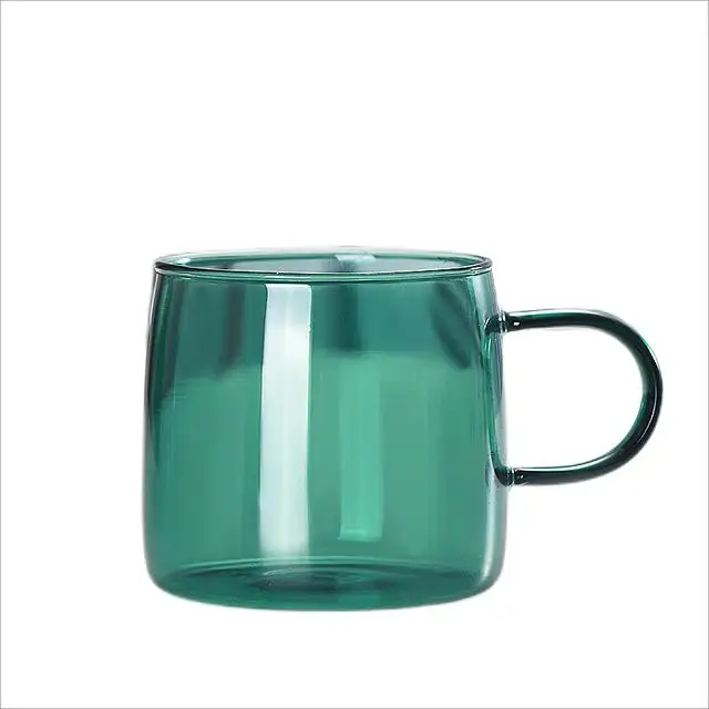Креативная большая термостойкая стеклянная чашка для чая из боросиликатного стекла 480 мл/16 унций, цветная стеклянная чашка для эспрессо с ручкой