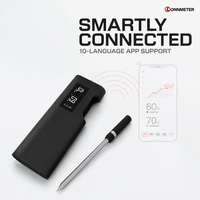 Termometer BBQ Pintar Nirkabel Satu Probe, ±0.5 ° Termometer Memasak dengan Kontrol Suhu Presisi dan Aplikasi Multibahasa