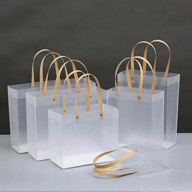 Transparente weiche PVC-Geschenk verpackung mit Hands ch laufe klar Kunststoff handtasche Kosmetik tasche