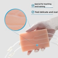 Estudiantes de medicina, enfermeras, modelo de entrenamiento, tubo en Y, almohadilla de práctica de inyección intravenosa, módulo de silicona de grado alimenticio, simulación de sangre