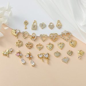 100 Thiết Kế 18K Mạ Vàng Phát Hiện Đồ Trang Sức Mặt Dây Chuyền Trái Tim Bướm Sao Zircon Quyến Rũ Cho Vòng Cổ Vòng Đeo Tay Làm - Product Image 4