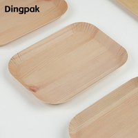 Assiette jetable épaissie en papier kraft écologique Dingpak et plateau à collation pour fruits frais et barbecue