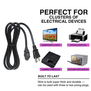 6FT phổ dây điện 3 prong dây điện cho TV màn hình máy tính dây điện NEMA 5 15p để C13 - Product Image 2