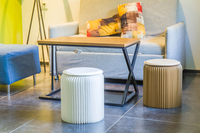 Tabouret Ottoman Pliable Joyeleisure en Papier Kraft 42cm, Chaise d'Extérieur Gain de Place, Mobilier de Maison, Utilisation Chambre Hôtel, Écologique