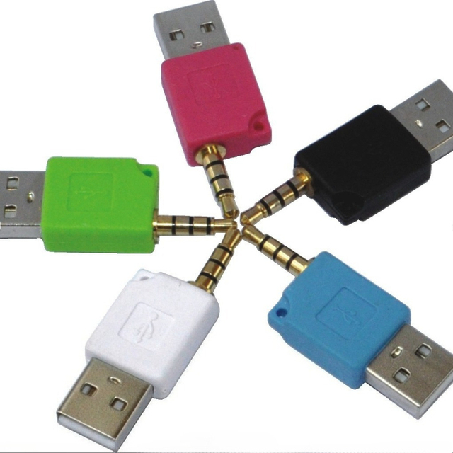 USB 2.0 a Male to 3.5mm Male Audio Plug Charging Data Sync Converter Adapter for iPod MP3 Laptop