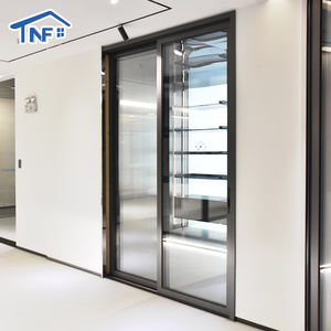 גדול כפול חתוך אלומיניום פטיו דלת חבויים הזזה זכוכית כיס חיצוני קיפול מסך קיפול נירוסטה - Product Image 1