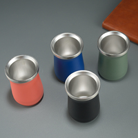 Logotipo de color personalizado de acero inoxidable 8oz Uruguay Yerba Mate taza de calabaza taza mate con Mate Bombilla y pajita