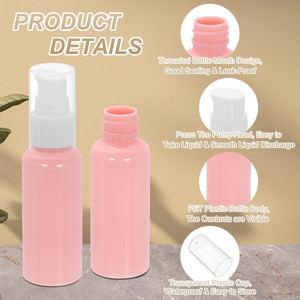 Botella de Plástico PET Rosa Brillante de 50 ml Personalizada para Limpiador Facial con Cabeza Dosificadora para Envasado de Cosméticos - Product Image 3