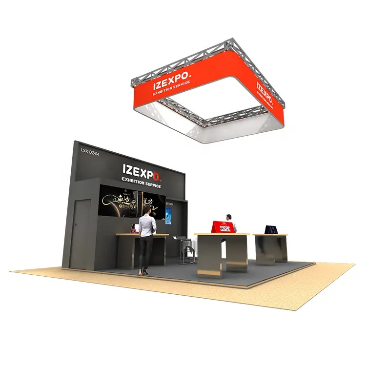 OEM Expo Exhibition Stand Booth 20*20 Portable Folding Modular Exhibition Booth Shelf Display Stand China Booth Manufacture