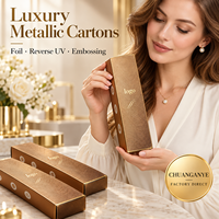 Boîte cosmétique en carton doré métallisé avec estampage à chaud et gaufrage profond pour les commandes de grandes quantités de marques de soins de la peau de luxe