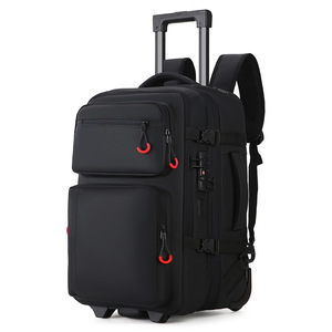 Travel <b>Backpack</b> <b>Large</b> Capacity Anti-theft Waterproof Business Travel With Trolley Handle Unisex Black 1904 - Product Image 2
