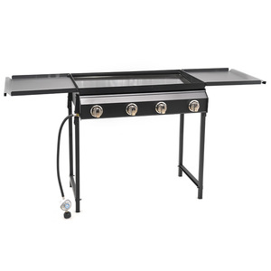 Propane Grill Four Burner Portable Outdoor Gas <b>BBQ</b> With Side Shelves Foldable Enamel Coated - Product Image 3