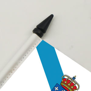 Fábrica al por mayor bandera personalizada 5x8 pulgadas Distrito <span class=keywords><strong>de</strong></span> Galicia Material <span class=keywords><strong>de</strong></span> poliéster ABS Base <span class=keywords><strong>de</strong></span> plástico asta <span class=keywords><strong>de</strong></span> bandera Escritorio <span class=keywords><strong>de</strong></span> oficina - Product Image 2