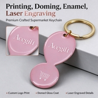 Porte-clés de chariot de supermarché gravé au laser avec détails personnalisés, production directe d'atelier, pour les membres du club d'entrepôt, récompense pour les avantages membres